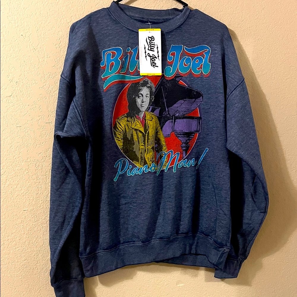 Billy Joel Graphic Crewneck Sweater - Navy
